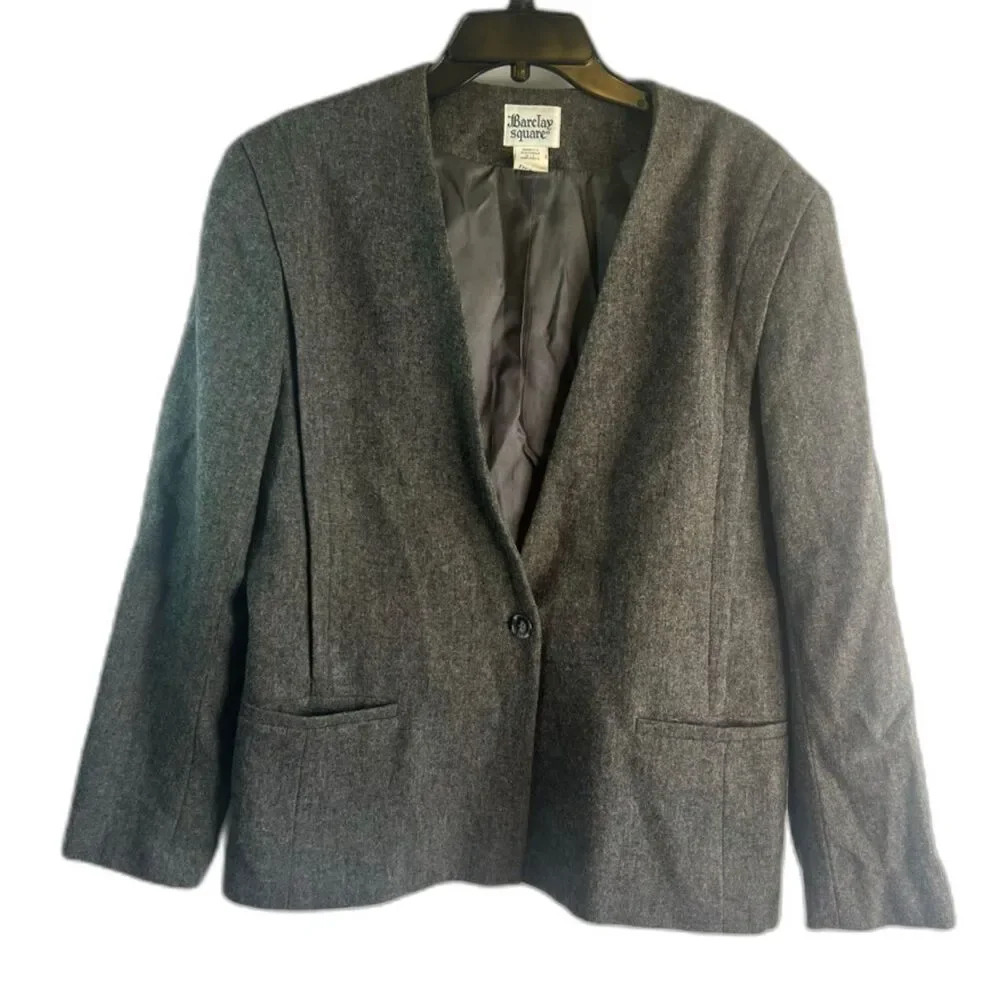 Barclay Square VTG Wool Blend Single Breasted Blazer Jacket Women's‎ Size 14